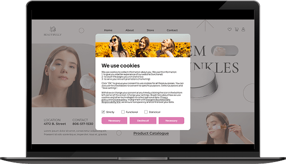 website consent banner example 3